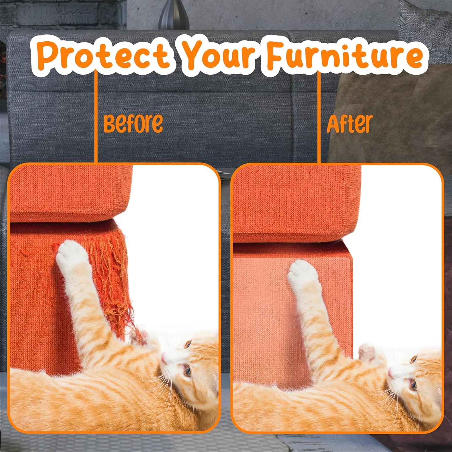 12Pack Couch Protector From Cat Claws, Double-Sided Scratch Furniture Protector, Cat Scratch Deterrent, Pet & Kid Safe