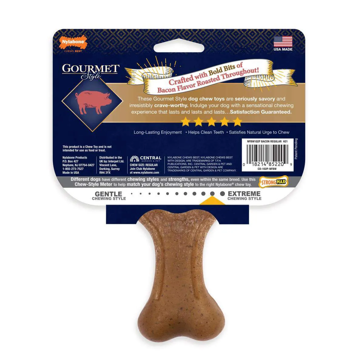 20% OFF: Nylabone Bacon Gourmet Style Strong Wishbone Dog Chew Toy