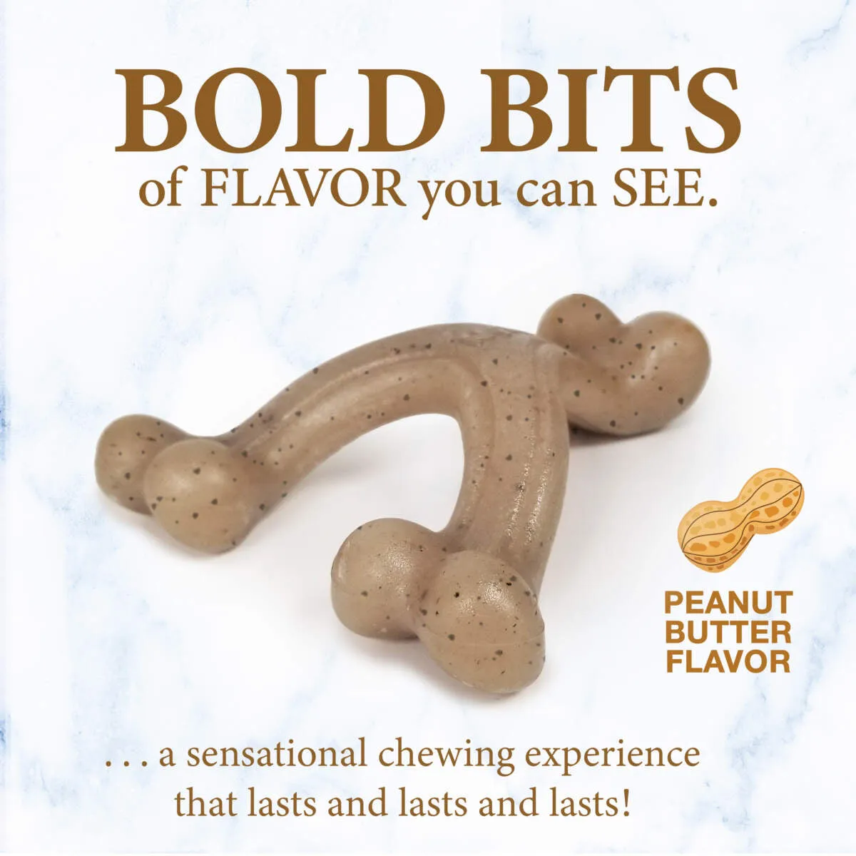 20% OFF: Nylabone Peanut Butter Flavour Gourmet Style Strong Wishbone Puppy Chew Toy