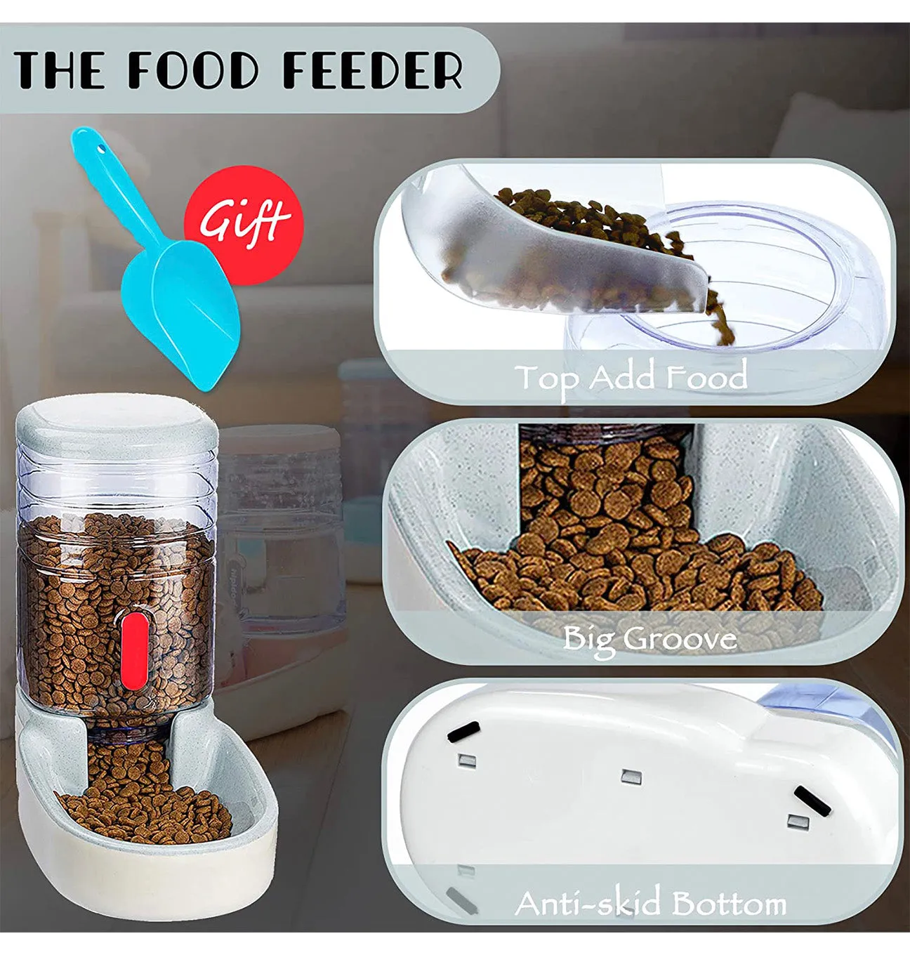 3.8L Pet Automatic Feeding Bowls Pet Food Feeder