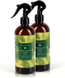 Abbey & Sullivan Linen Spray, Lemongrass Sage, Fabric Freshener and Fragrance Room Spray, Pack of 2, 16 oz