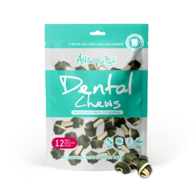 Altimate Pet Dog Dental Chews Infused with Mint & Chlorophyll - Mint Knotted Bone 12pcs