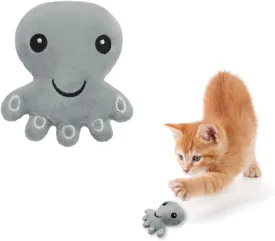 Andiker Cat Catnip Toys, Cat Interactive Toys for Indoor Cats, Soft Plush Cat Chew Toys with Crinkle Paper for Relieve Stress, Reduce Boredom, Teething (Grey)