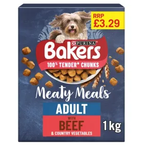 BAKERS Meaty Meals Beef Dry Dog Food  5 x 1kg
