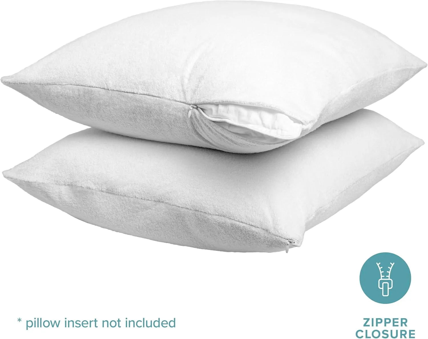 Bare Home Premium Pillow Protectors - Standard Size (2 Pack) - Premium 100% Waterproof & Breathable - Cooling - Vinyl Free Hypoallergenic - 10 Year Warranty (Standard Size, Pack of 2)