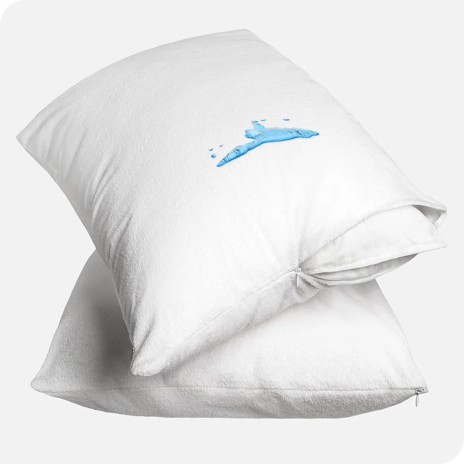 Bare Home Premium Pillow Protectors - Standard Size (2 Pack) - Premium 100% Waterproof & Breathable - Cooling - Vinyl Free Hypoallergenic - 10 Year Warranty (Standard Size, Pack of 2)