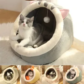 Best Sweet Cat Dog Bed Warm Basket Cozy Kitten Lounger Cave Beds