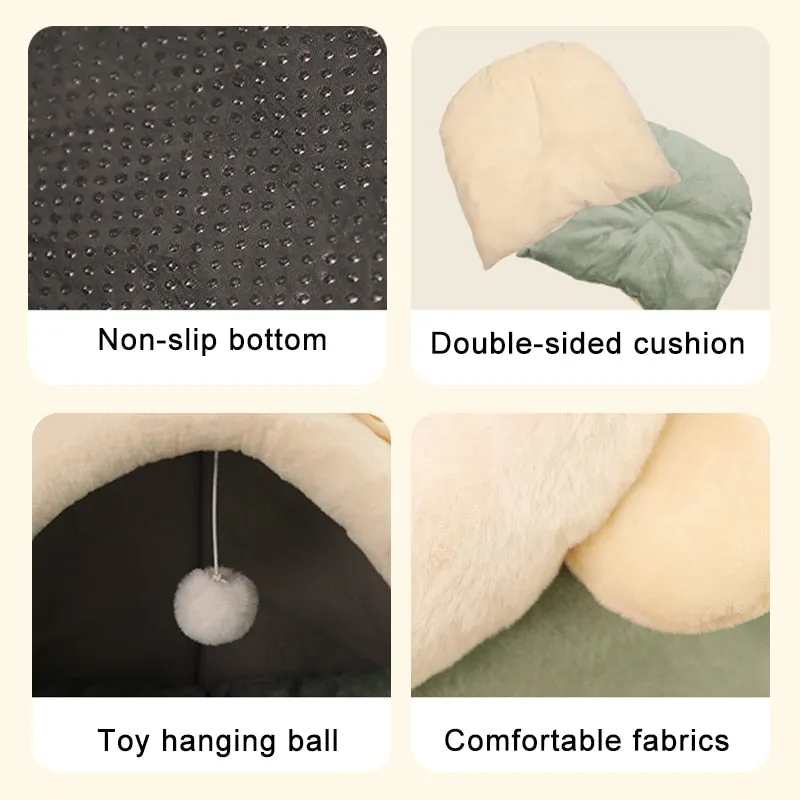 Best Sweet Cat Dog Bed Warm Basket Cozy Kitten Lounger Cave Beds