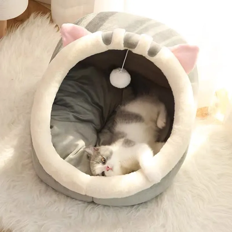 Best Sweet Cat Dog Bed Warm Basket Cozy Kitten Lounger Cave Beds