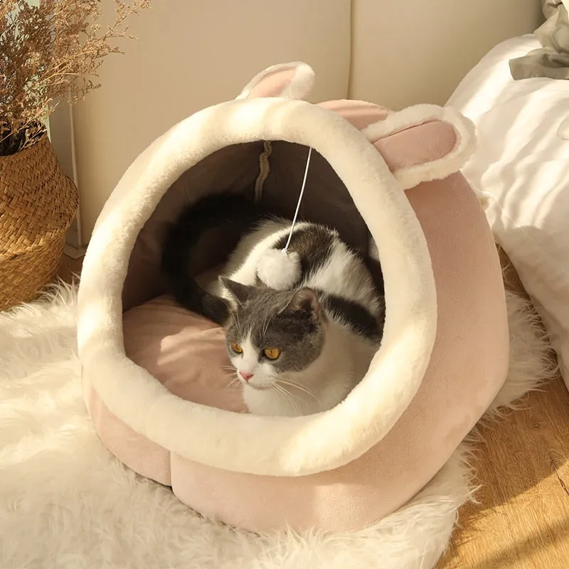 Best Sweet Cat Dog Bed Warm Basket Cozy Kitten Lounger Cave Beds