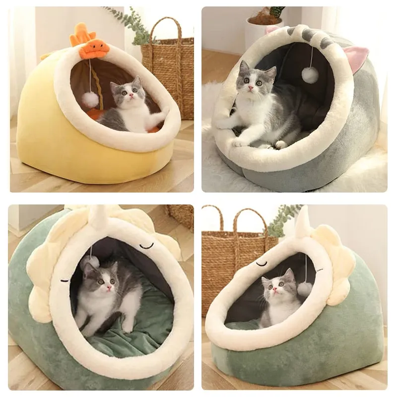 Best Sweet Cat Dog Bed Warm Basket Cozy Kitten Lounger Cave Beds