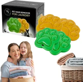 BKS 4-Pack Pet Hair Remover for Laundry - Reusable TPR Lint & Hair Catcher, Non-Toxic, Works in Washer & Dryer | Eco-Friendly, Removes Dog Fur & Cat Fur from Clothes & Bedding - Perfect for Pet Owners