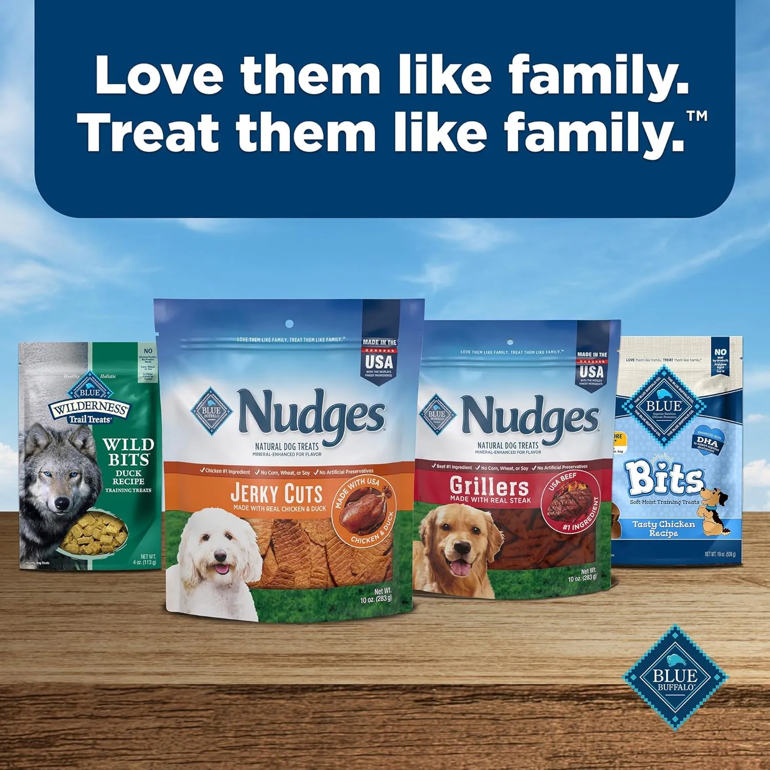 Blue Buffalo Nudges Jerky Cuts Dog Treats, Made in the USA with Natural Ingredients, Chicken & Duck, 36-oz Bag
