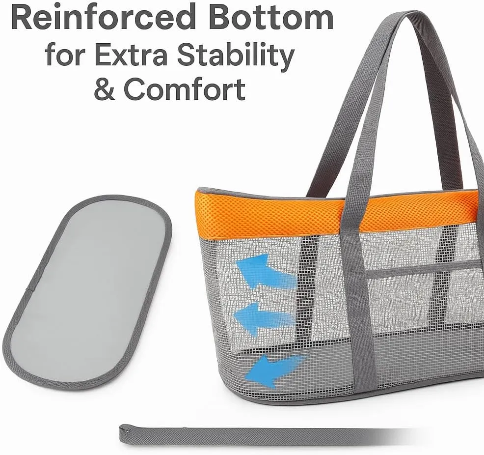 Breathable Pet Carrier Tote for Small Dogs & Cats  Lightweight Mesh Travel Bag with Zipper & Adjustable Straps  Fits Pets Under 17 lbs (0901B logo)