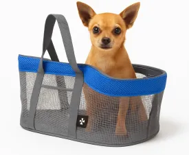 Breathable Pet Carrier Tote for Small Dogs & Cats  Lightweight Mesh Travel Bag with Zipper & Adjustable Straps  Fits Pets Under 17 lbs (0901B logo)