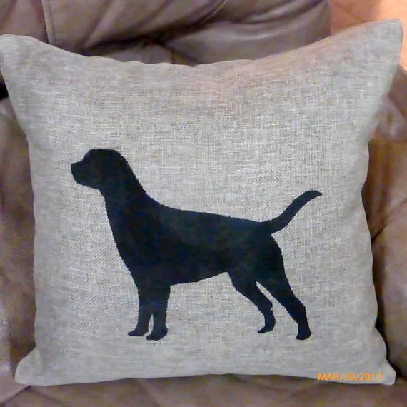 Burlap Lab Pillow Cover, Dog Pillow cover