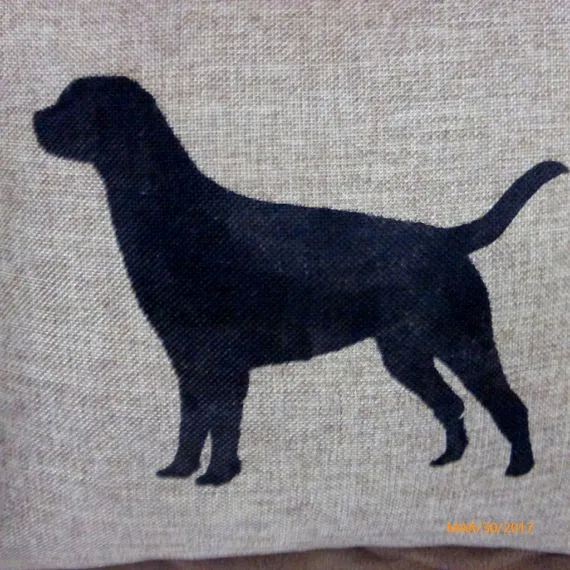 Burlap Lab Pillow Cover, Dog Pillow cover