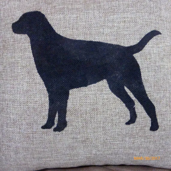 Burlap Lab Pillow Cover, Dog Pillow cover