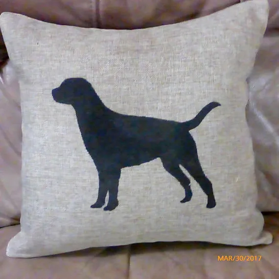 Burlap Lab Pillow Cover, Dog Pillow cover