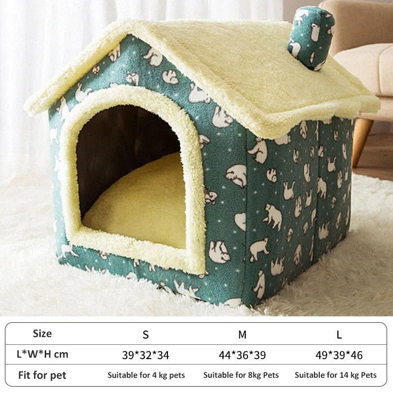 Cat Bed Sleep House Warm Cave Dog Kennel