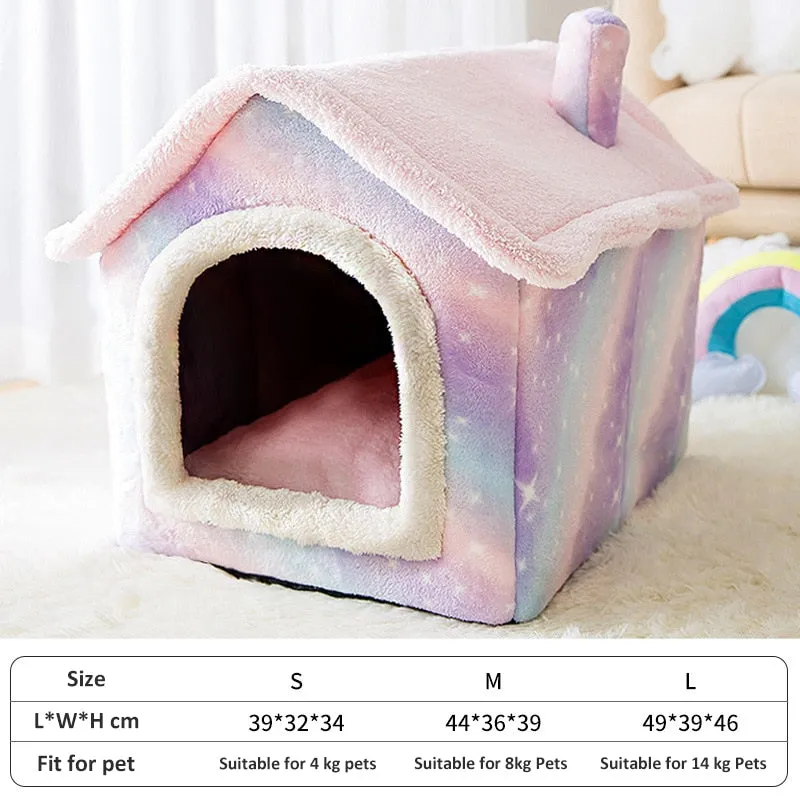 Cat Bed Sleep House Warm Cave Dog Kennel