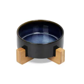 Ceramic Dog Bowl with Starry Sky Glaze