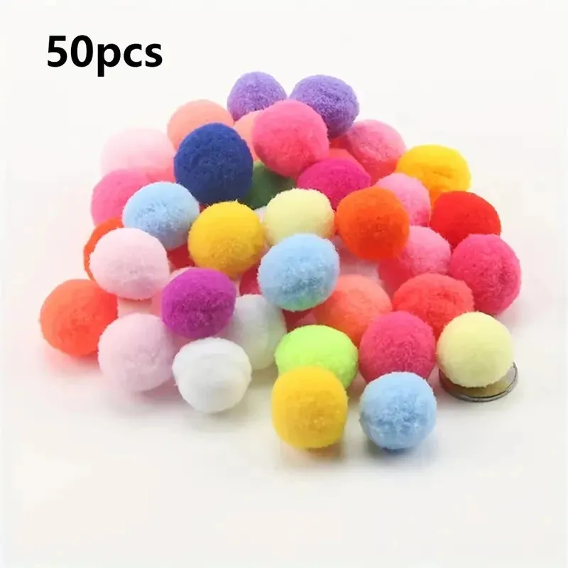 Colorful Cat Pom Pom Balls - Pack of 50/100