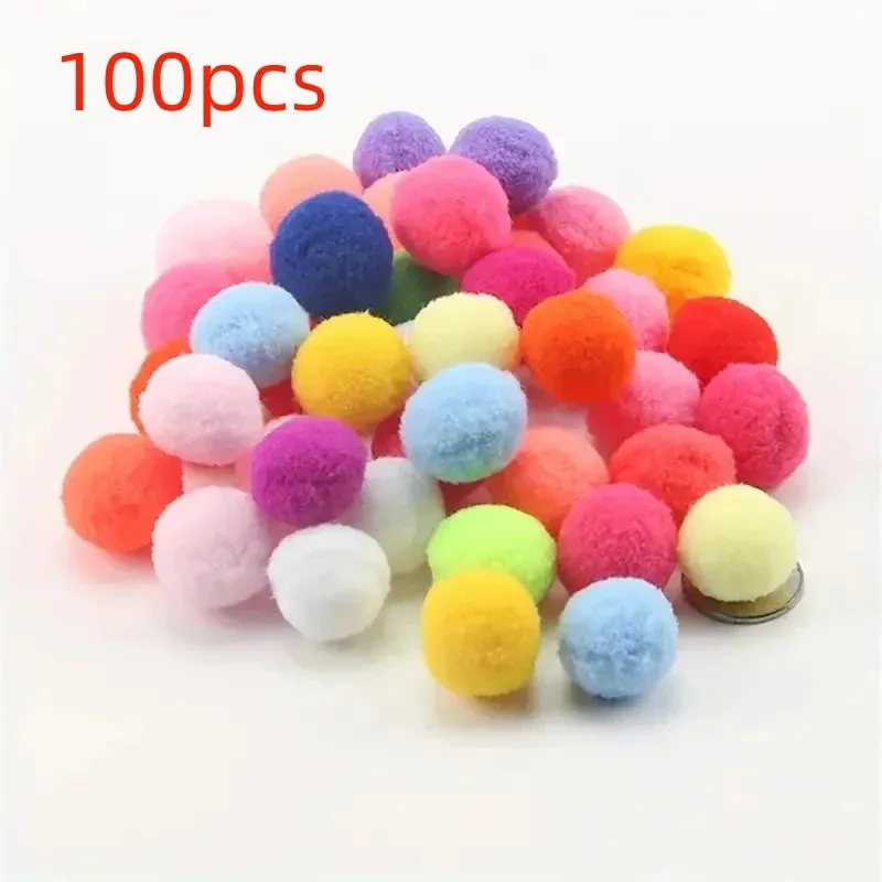 Colorful Cat Pom Pom Balls - Pack of 50/100