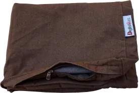 Dogbed4less 55X47X4 Inches Heavy Duty Brown Color Denim Jean Dog Pet Bed External Zipper Cover - Replacement Cover only