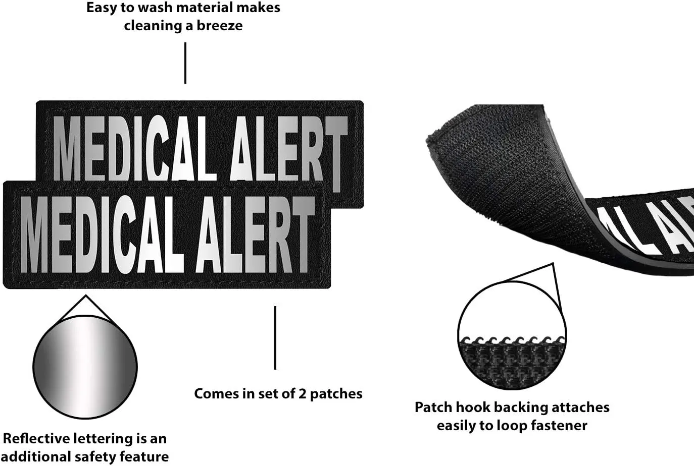 Dogline Medical Alert Removable Patches, Small/Medium