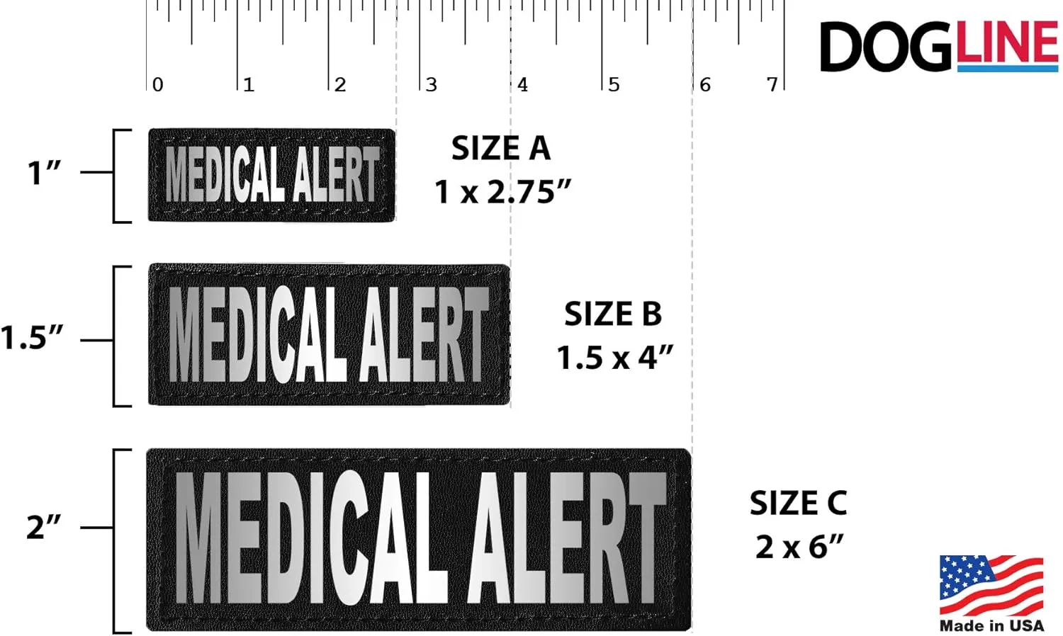 Dogline Medical Alert Removable Patches, Small/Medium