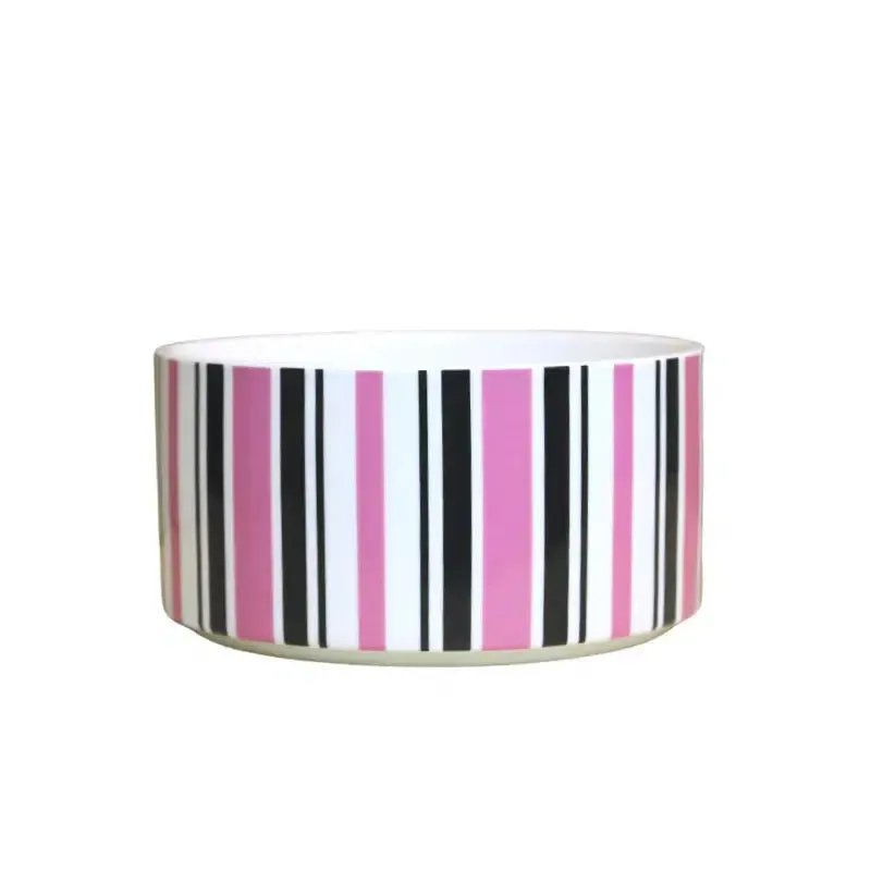 DOGUE Ceramic Candy Stripe Collection Dog Bowl