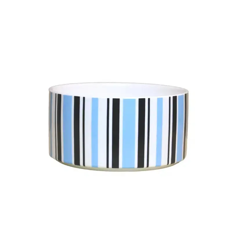 DOGUE Ceramic Candy Stripe Collection Dog Bowl