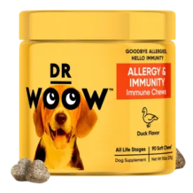 DR WOOW Duck Flavor Soft Chew Immune & Allergy Supplement for Dogs, 90 Count