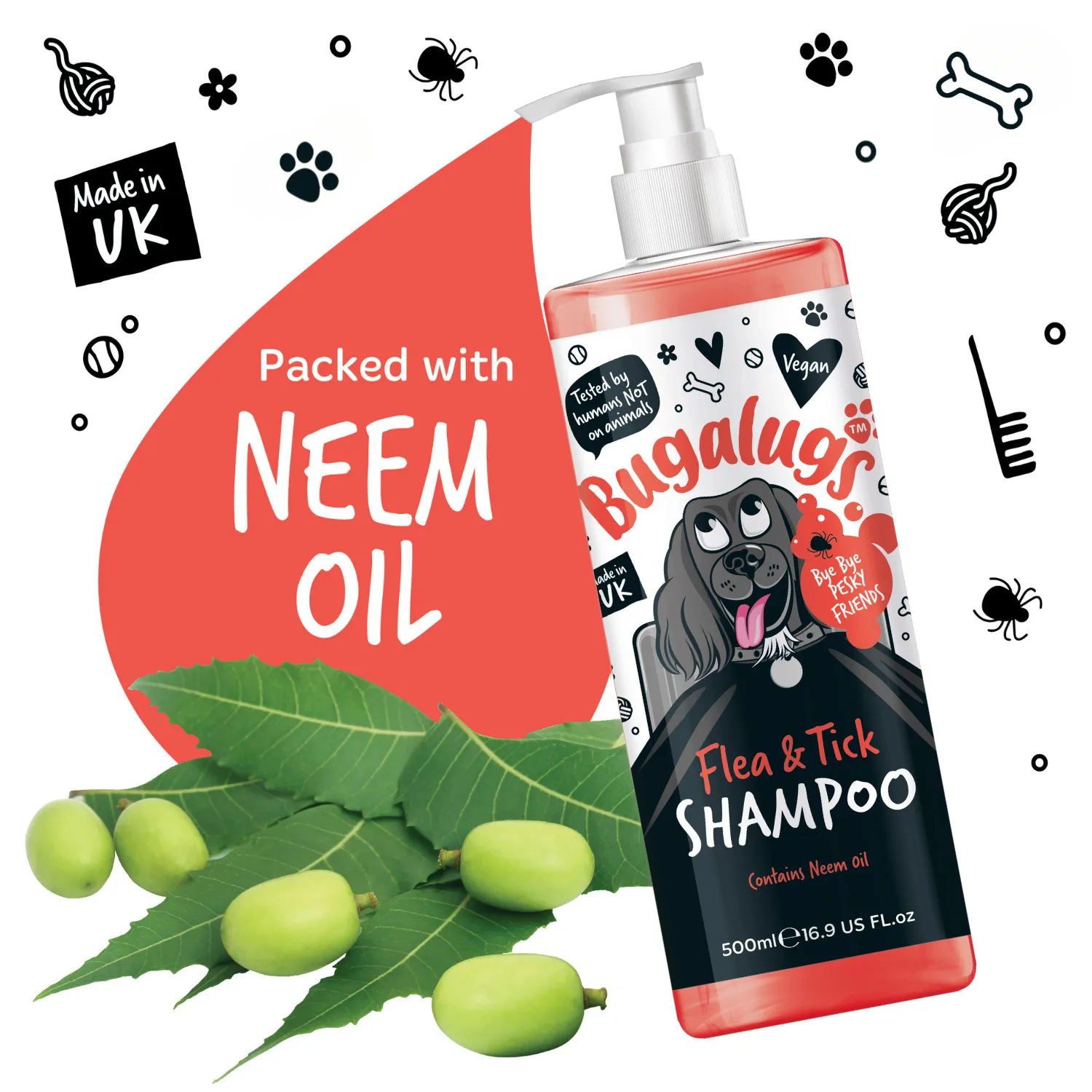 Flea and Tick Dog Shampoo with Neem Oil