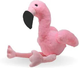 Flourish Pets 3 in 1 Multi-Layer Chew Toy for Active Dogs | Non-Toxic BPA Free Double Stitched Soft Fabric Exterior Dog Toys | Long-Lasting Dog Plush Toys Small Flamingo 13.5"