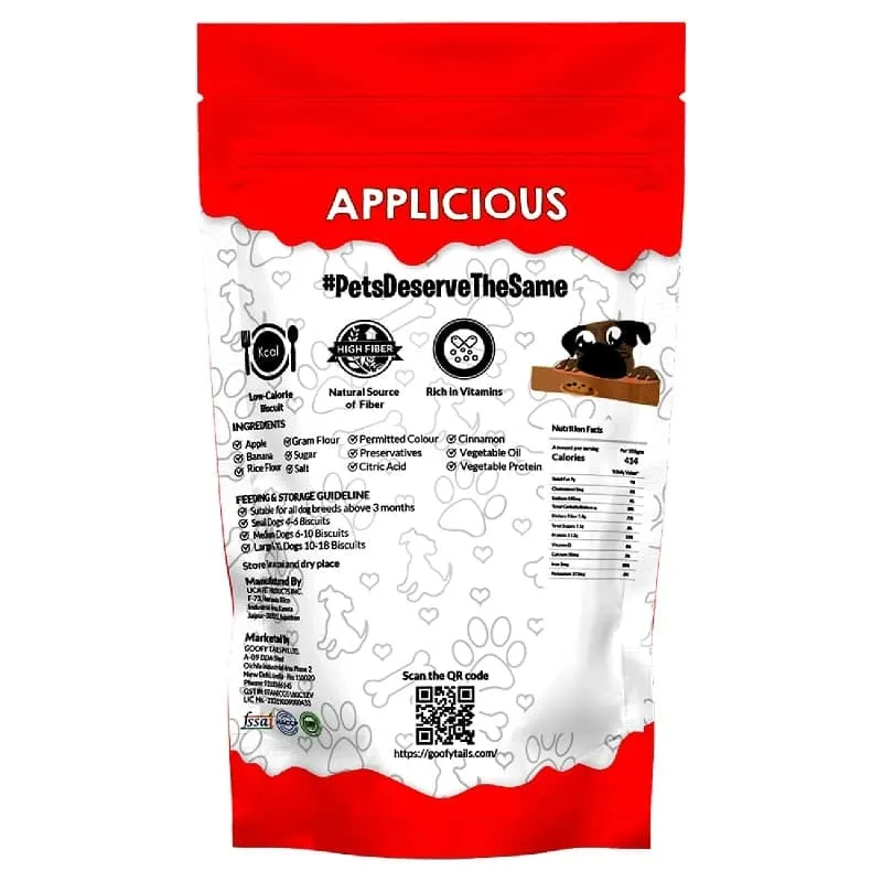 Goofy Tails Applicious Apple and Banana Gluten Free Veg Biscuits for Dogs and Puppies