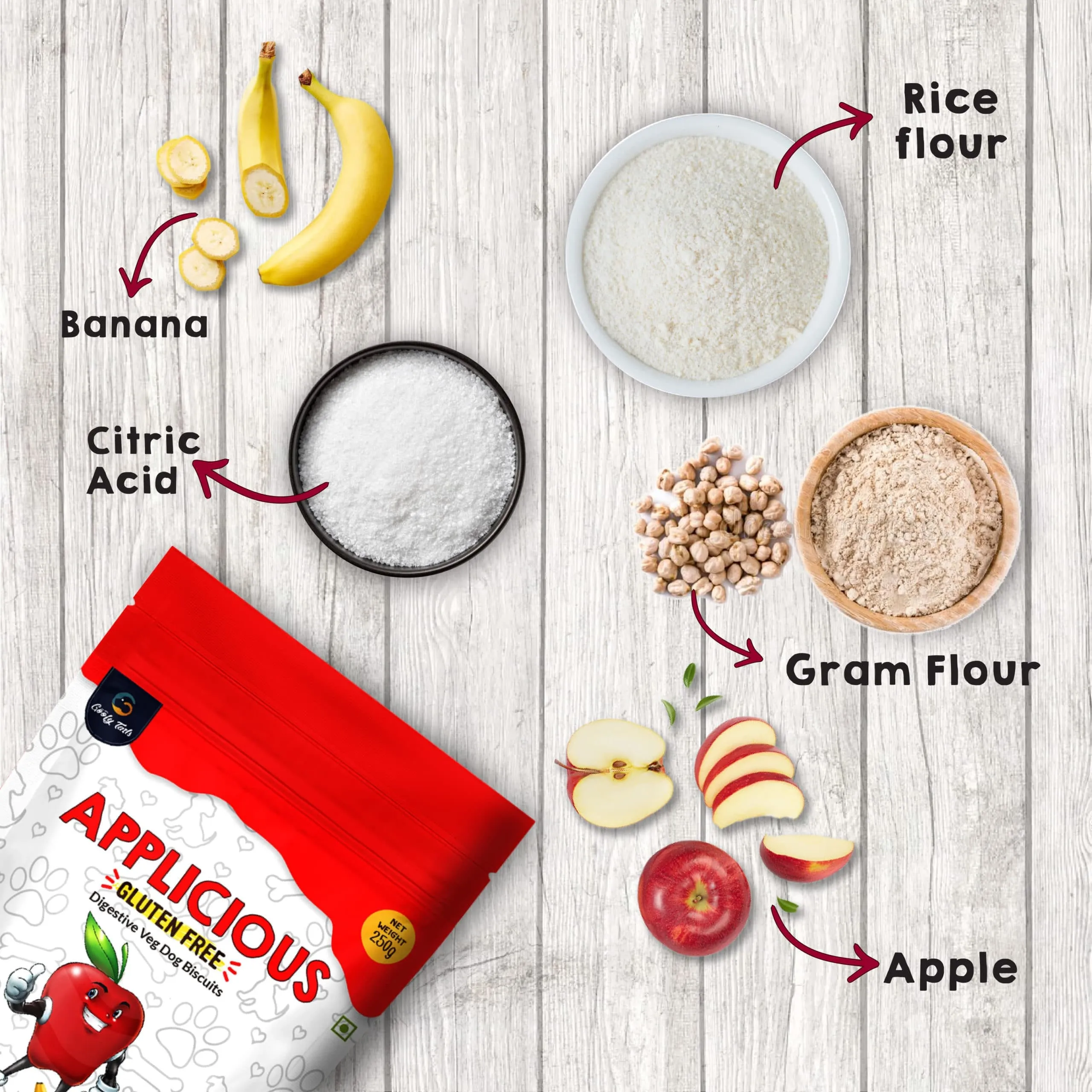 Goofy Tails Applicious Apple and Banana Gluten Free Veg Biscuits for Dogs and Puppies