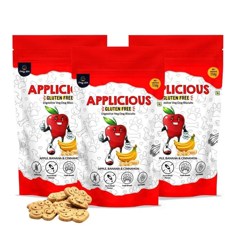 Goofy Tails Applicious Apple and Banana Gluten Free Veg Biscuits for Dogs and Puppies