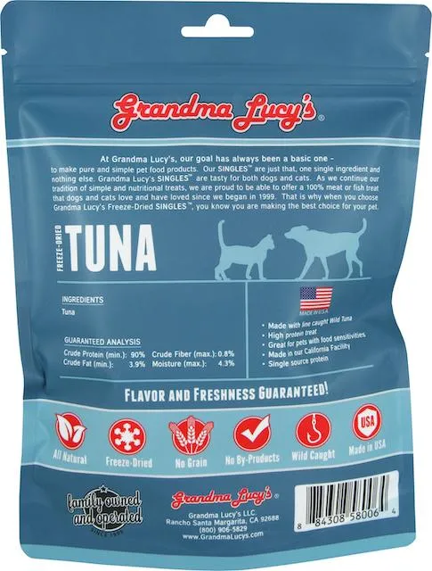 Grandma Lucy’s Singles Freeze Dried Tuna Cat & Dog Treats 2oz