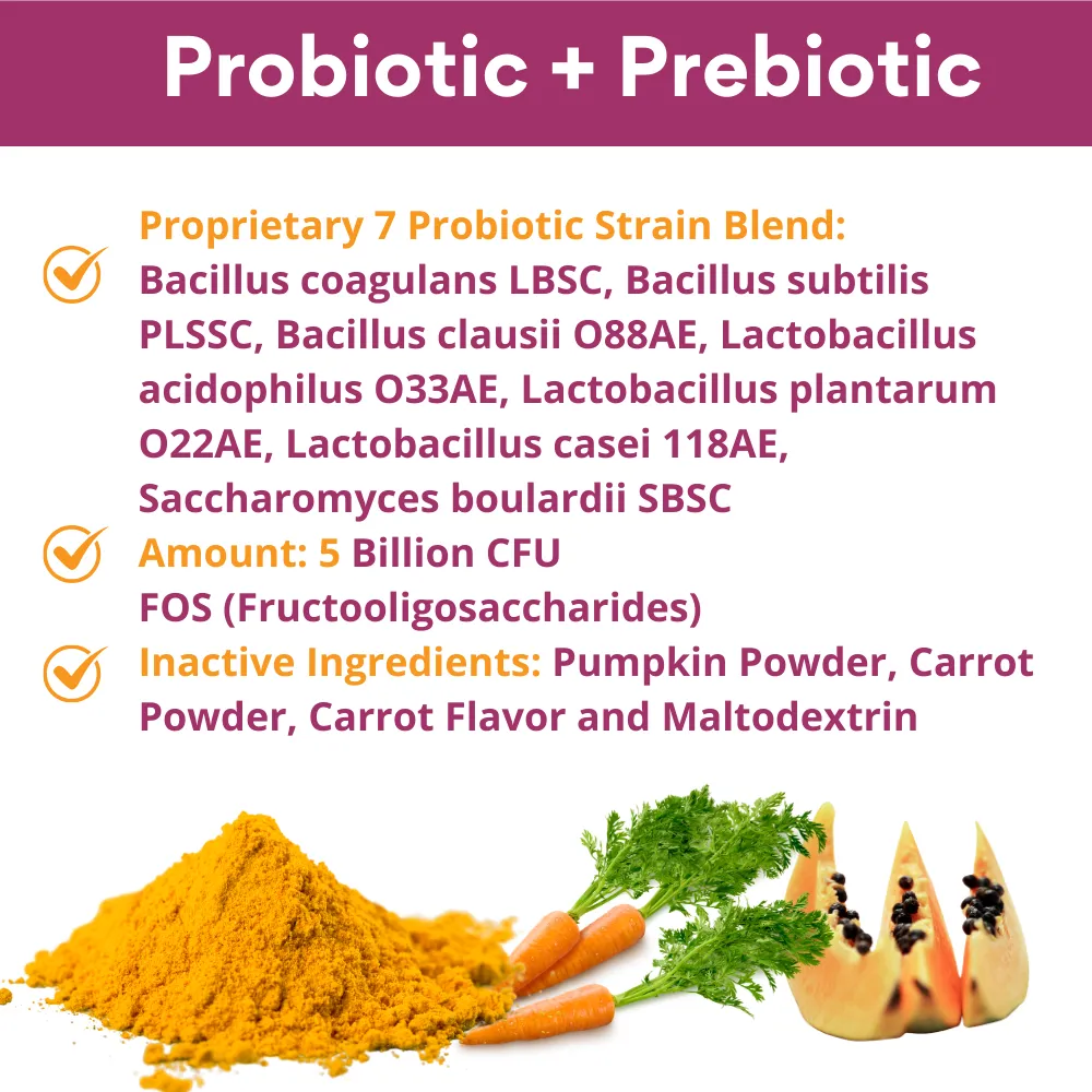 Kanu Pet Probiotic   Prebiotic Powder Digestive Supplement for Dogs and Cats