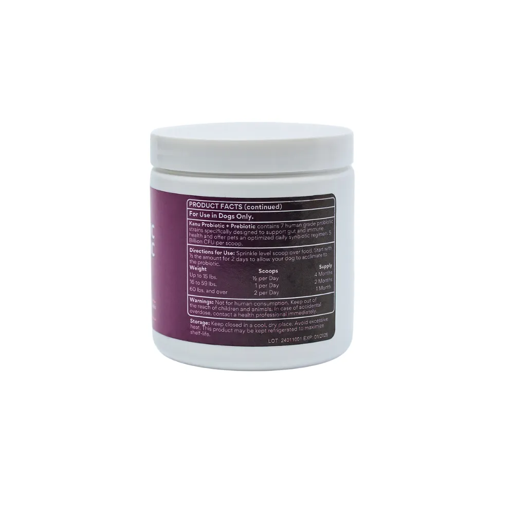Kanu Pet Probiotic   Prebiotic Powder Digestive Supplement for Dogs and Cats