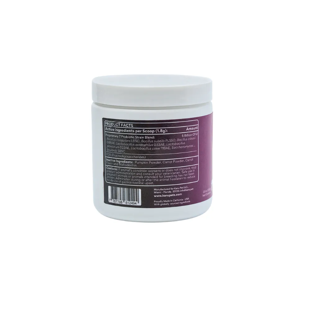 Kanu Pet Probiotic   Prebiotic Powder Digestive Supplement for Dogs and Cats