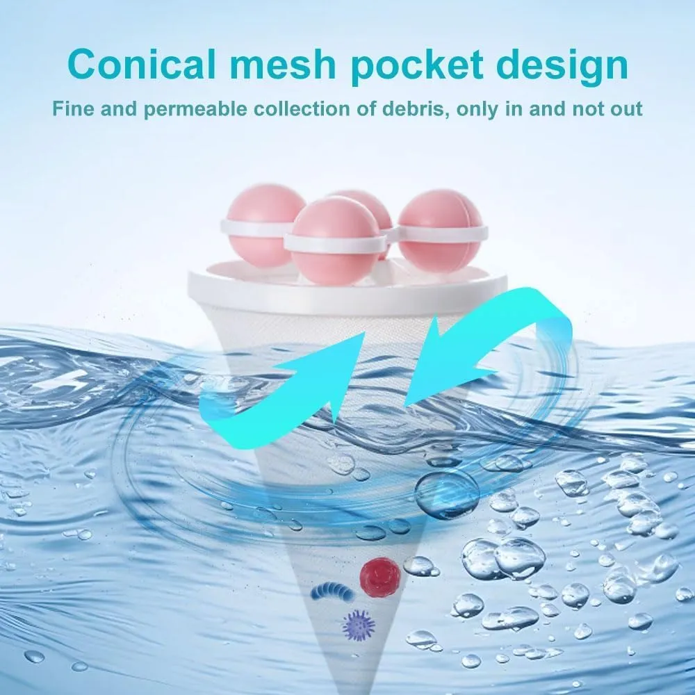 Laundry Hair Catcher, 2025 New Floating Hair Filtering Mesh Removal Pet Hair Remover for Laundry Reusable Washer Hair Catcher Hair Filter Bag Lint Catcher for Washing Machine (Pink, 3pcs)