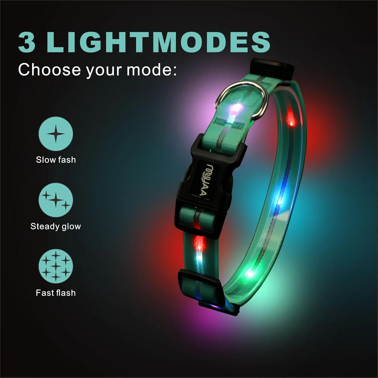 Light up Dog Collars, LED Dog Collar Light, USB Rechargeable Bright Flashing Dog Collar with Waterproof, Lighted Safety Collar for Walking at Night for Small Medium Large Dogs(Blue)