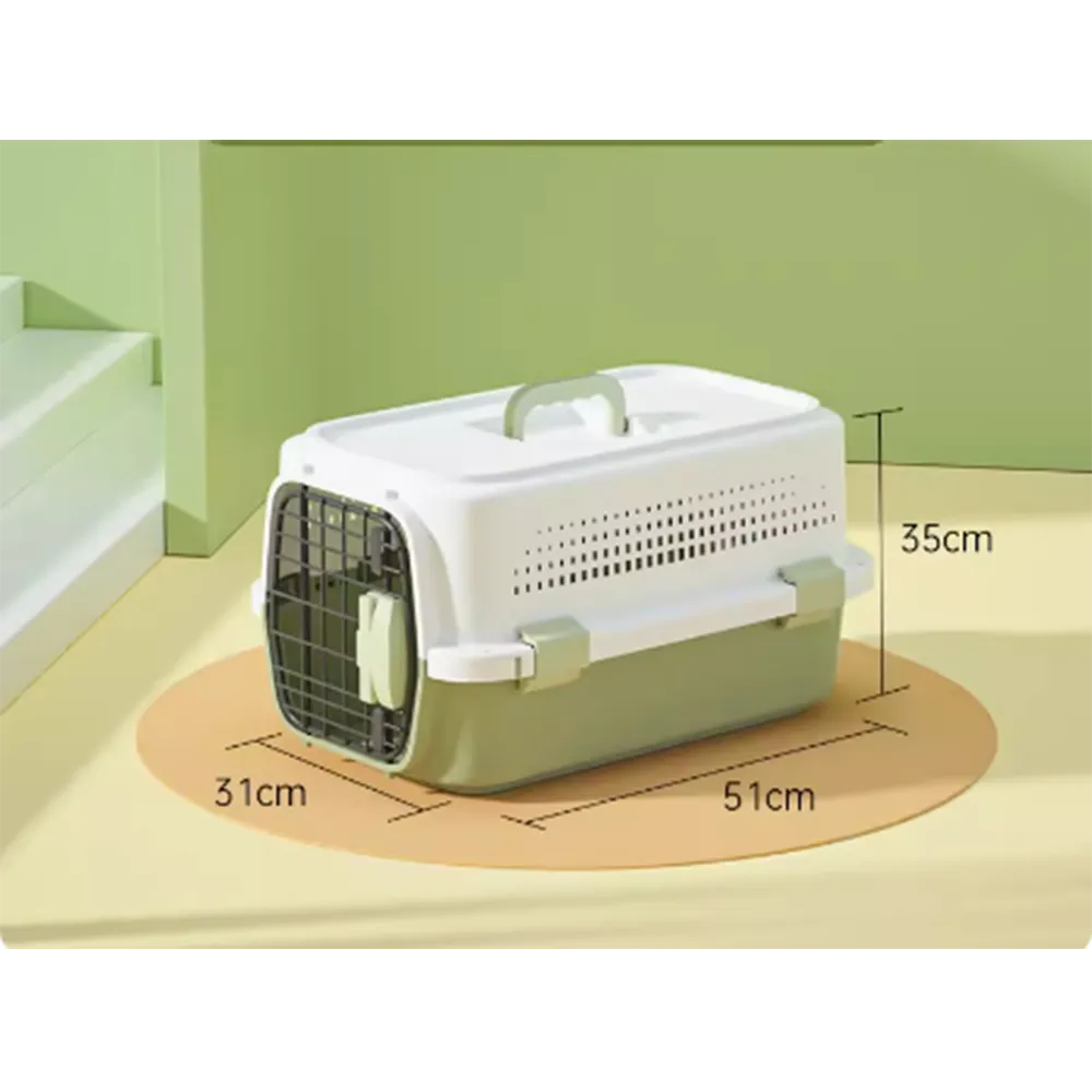 MaiShi Travel Pet Crate M - L51cm x B31cm x H35cm - Green