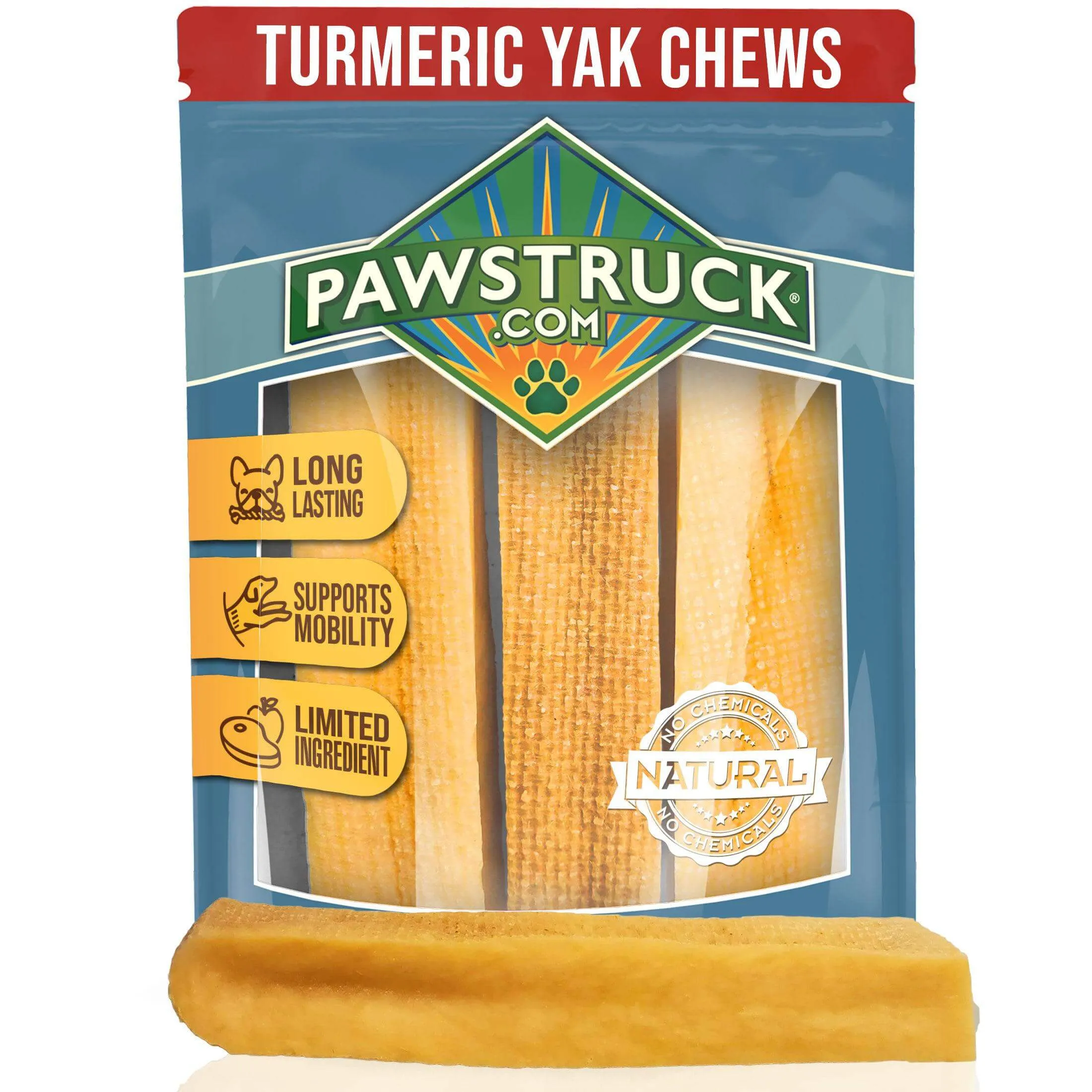Medium Turmeric Himalayan Yak Dog Chew, 3-4 oz.