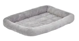 MidWest Quiet Time Deluxe Diamond Stitch Pet Bed Gray for Dogs