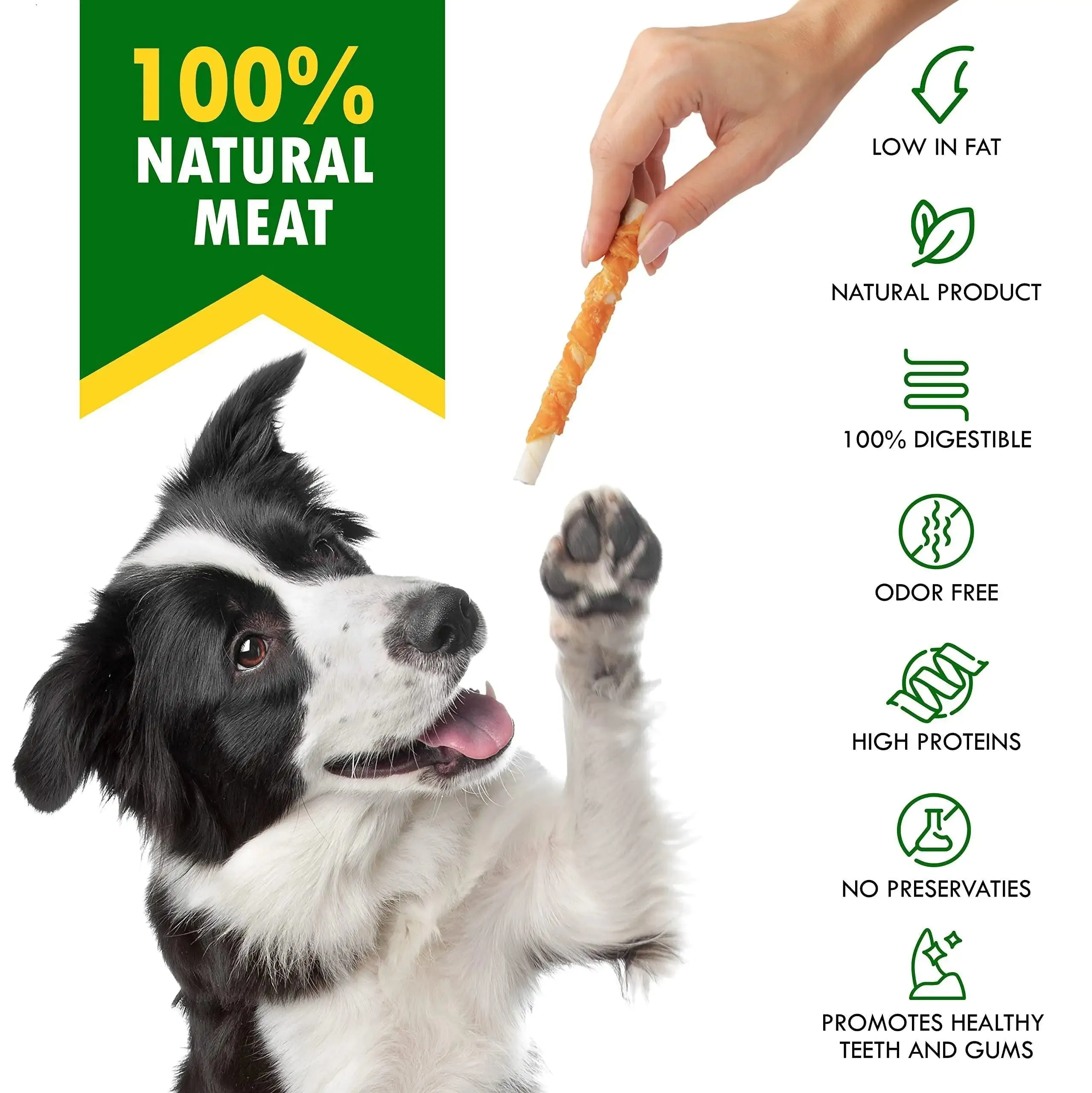Natural Chicken-Wrapped Rawhide Sticks
