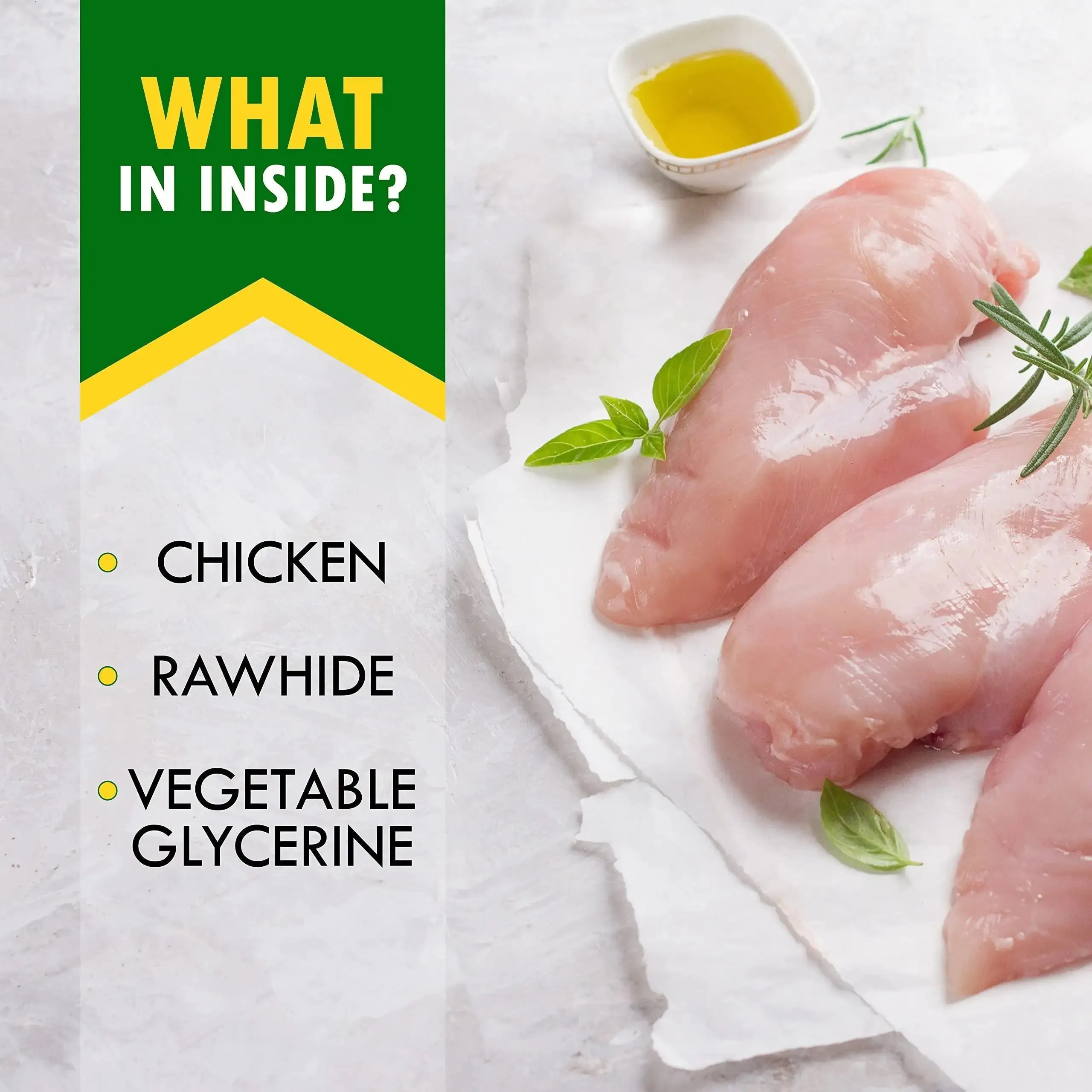 Natural Chicken-Wrapped Rawhide Sticks
